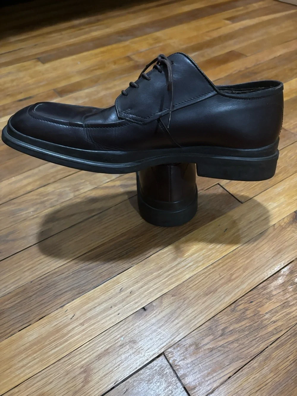 Classic Men's Hugo boss chocolate brown Leather Lace-Up Dress Shoes